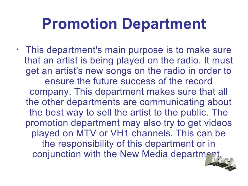 Structure Of A Major Record Label