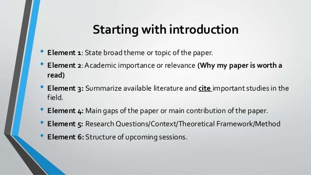 Structure of a research paper