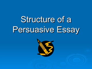 Structure of a Persuasive Essay 