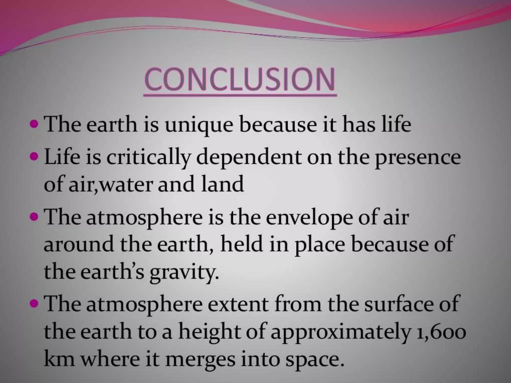 Structure of atmosphere