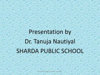 Presentation by
Dr. Tanuja Nautiyal
SHARDA PUBLIC SCHOOL
SHARDA PUBLIC SCHOOL, ALMORA 21
 
