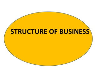STRUCTURE OF BUSINESS
 