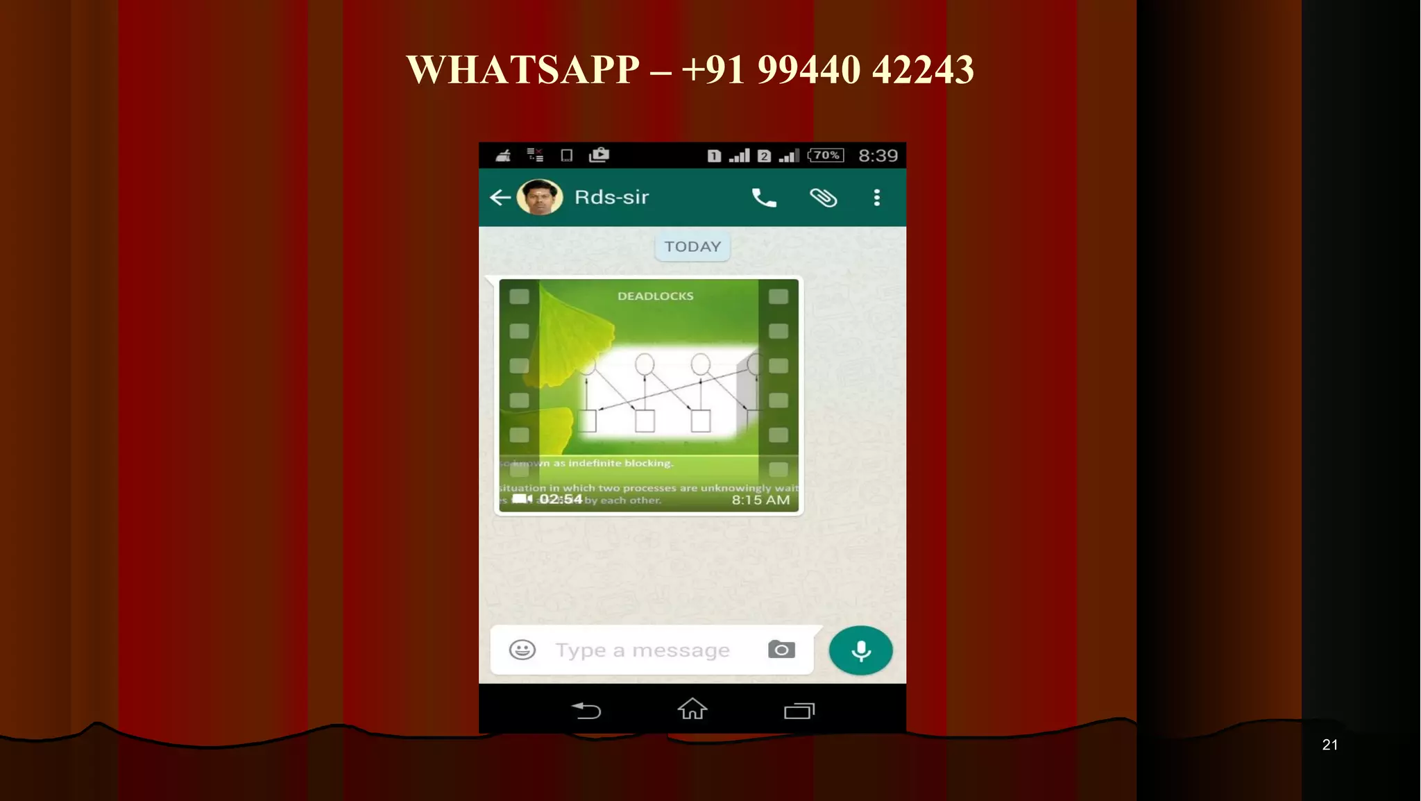 WHATSAPP – +91 99440 42243 2121 