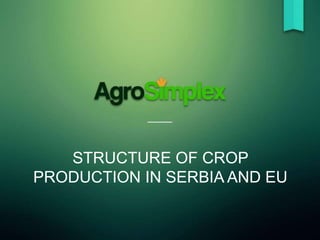 STRUCTURE OF CROP
PRODUCTION IN SERBIA AND EU
 