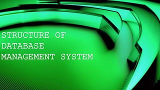 STRUCTURE OF
DATABASE
MANAGEMENT SYSTEM
 