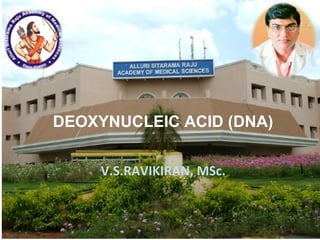 V.S.RAVIKIRAN, MSc.
DEOXYNUCLEIC ACID (DNA)
 