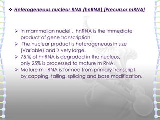  Structure
1) Primary structure- The nucleotide
sequence of all the t RNA molecules
allows
extensive
intrastand
complemen...