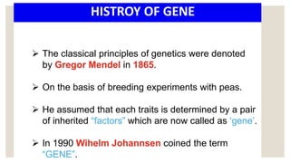 STRUCTURE OF GENE and genetic code in animals ppt | PPTX