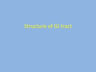 Structure of GI tract
 