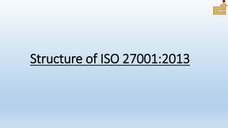 Structure of ISO 27001:2013
 