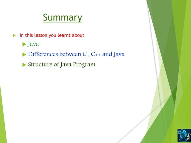Structure of java program diff c- cpp and java