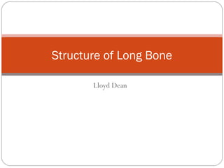 Lloyd Dean
Structure of Long Bone