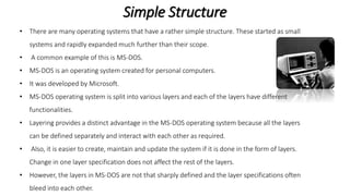 Structure of operating system | PPTX