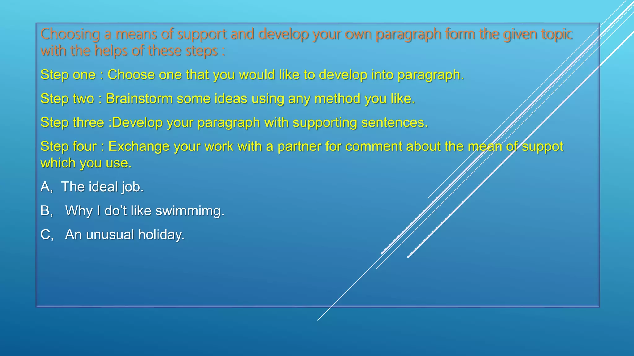 Structure of paragraph | PPTX | Education