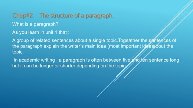 Structure of paragraph | PPTX | Education
