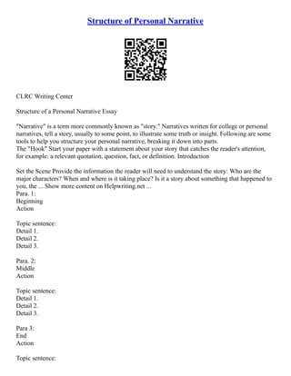 Narrative Essay Structure
