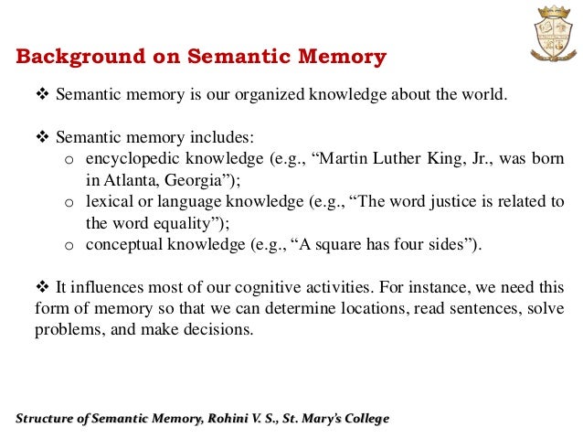 Psycjology:Structure of Semantic Memory