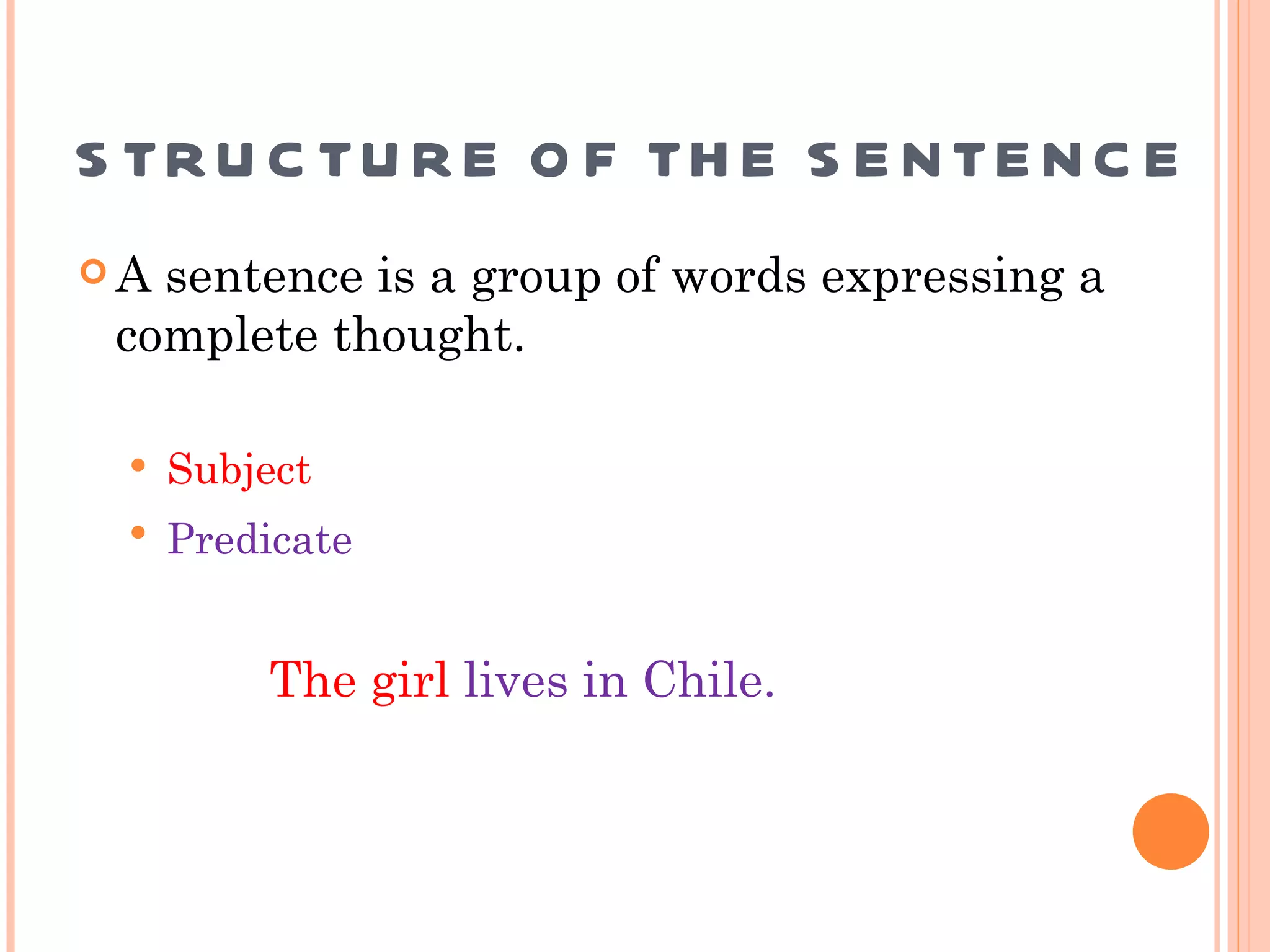 Structure of sentences | PPT