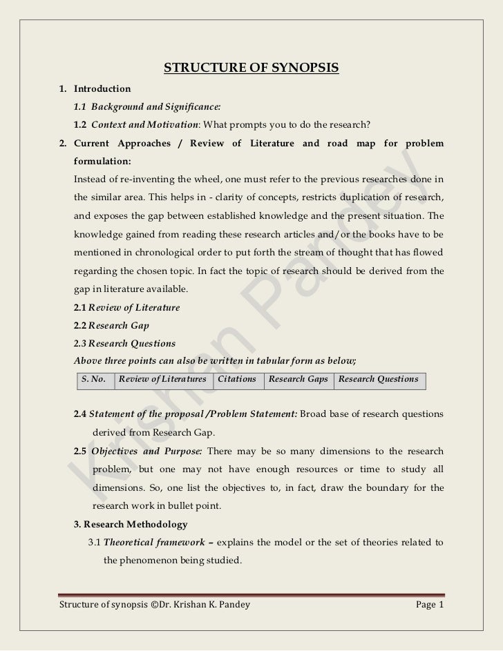 structure-of-synopsis