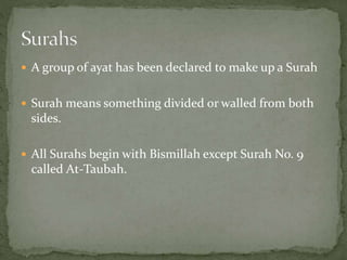 Structure of the quran | PPTX