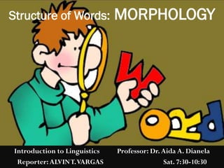 Overview of the linguistic domain of morphology with the English