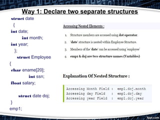 Structure in C | PPT | Programming Languages | Computing