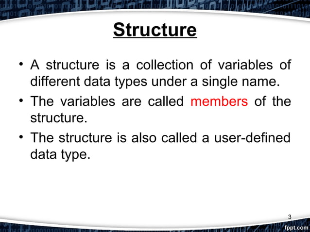 Structure in C | PPT | Programming Languages | Computing