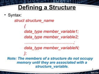 Structure in C | PPT | Programming Languages | Computing