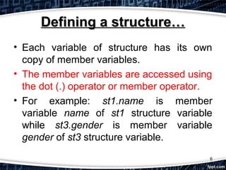 Structure in C | PPT | Programming Languages | Computing