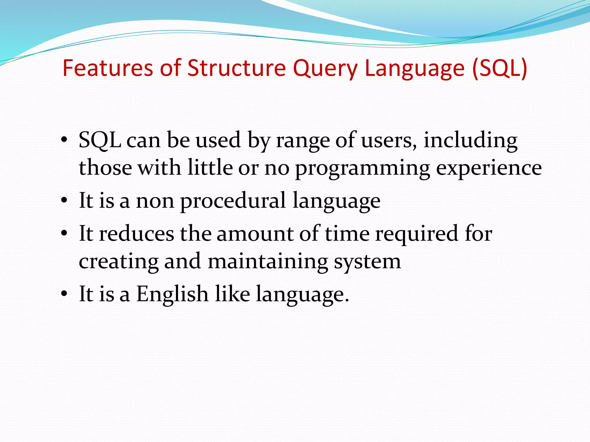 Structure query language (sql) | PPTX | Databases | Computer Software ...