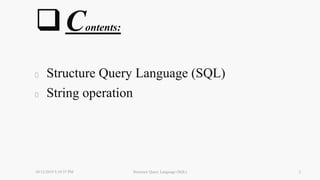Structure query language (sql) | PPT