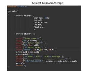 Student Total and Average
 