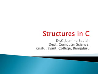 Dr.G.Jasmine Beulah
Dept. Computer Science,
Kristu Jayanti College, Bengaluru
 