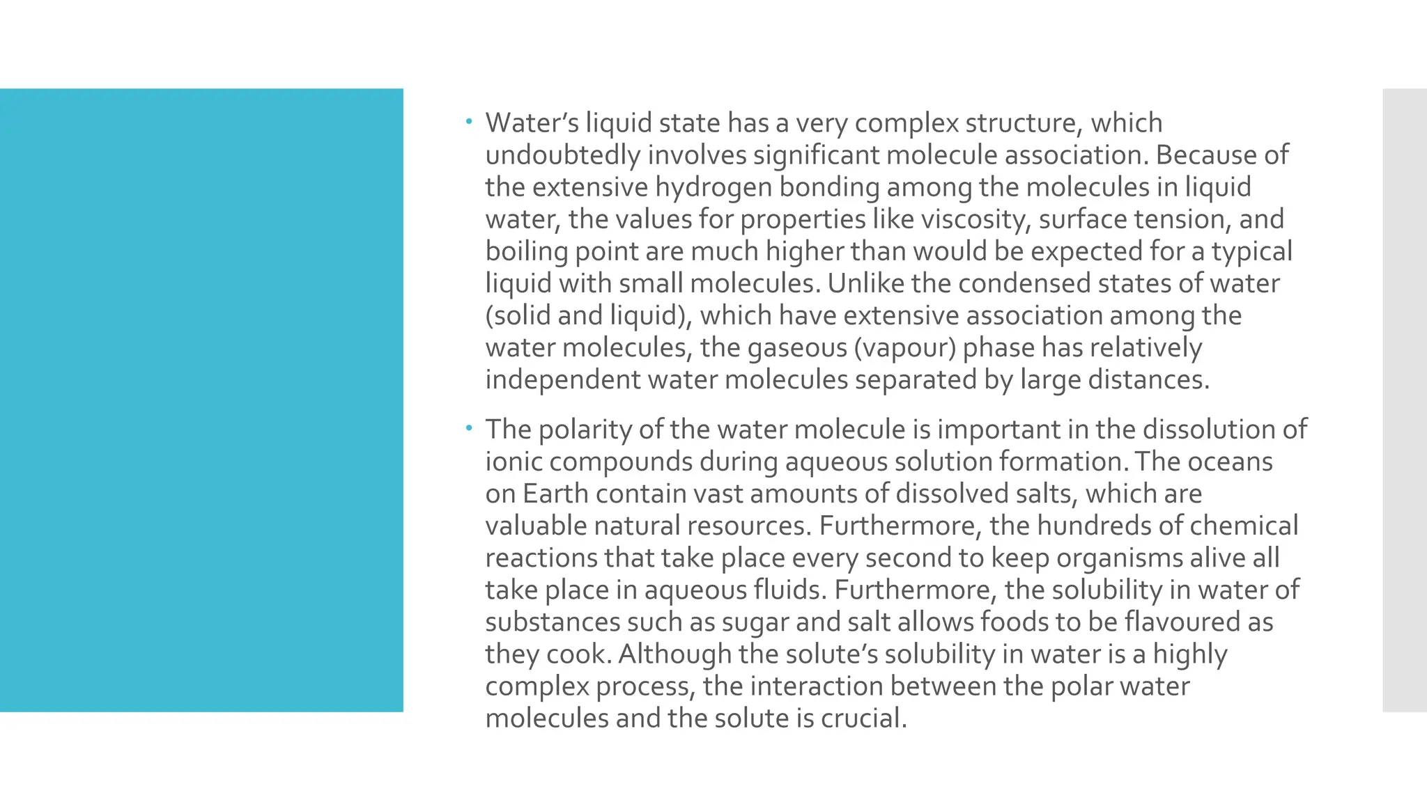 Structure And Properties Of Water And Chemical Properties Of Water