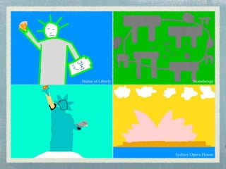 Statue of Liberty Stonehenge
E
Sydney Opera House