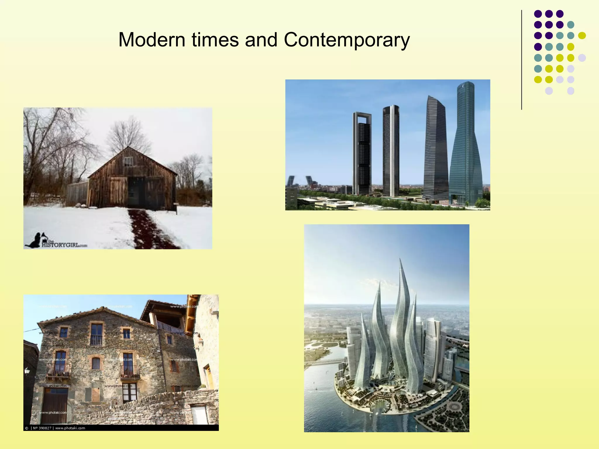 Modern times and Contemporary
 