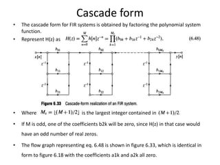 Call Cascade Form Structures for discrete time systems | PPTX