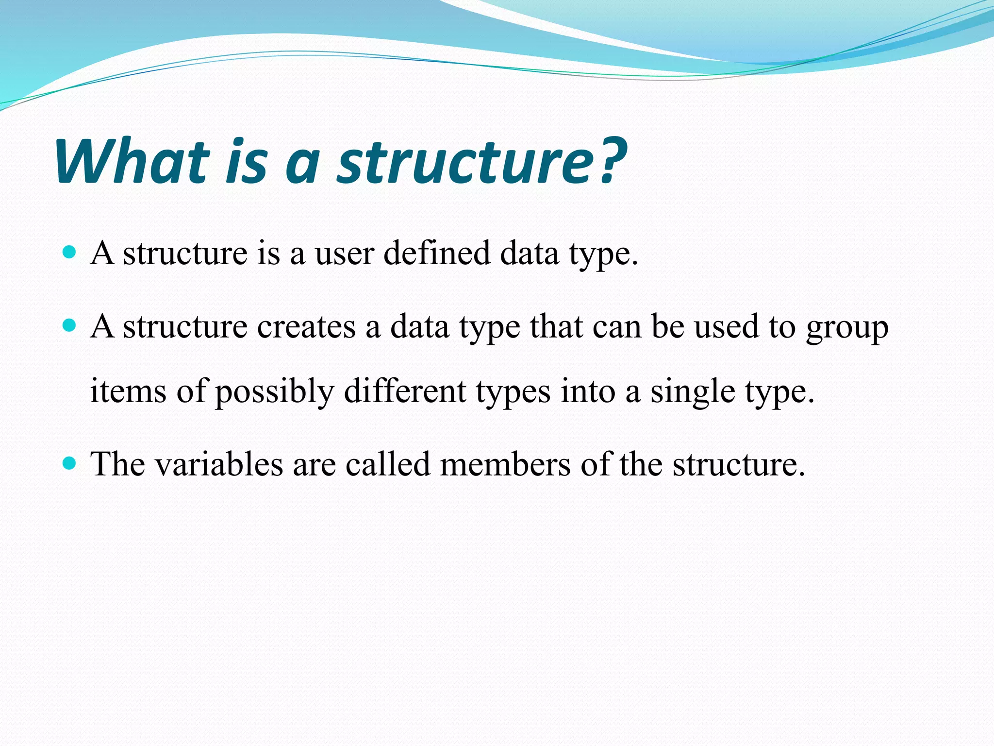 Structures in c | PPTX
