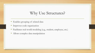 Structures in C PROGRAMMING USED FOR ENGINEERING | PPT