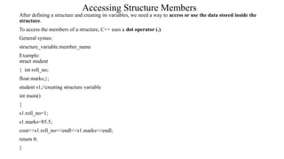 Comprehensive Guide to Structures in C++ Programming Language | PPTX