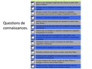 Questions de
connaissances.
 