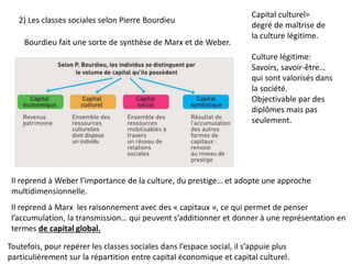 2) Les classes sociales selon Pierre Bourdieu
Toutefois, pour repérer les classes sociales dans l’espace social, il s’appu...