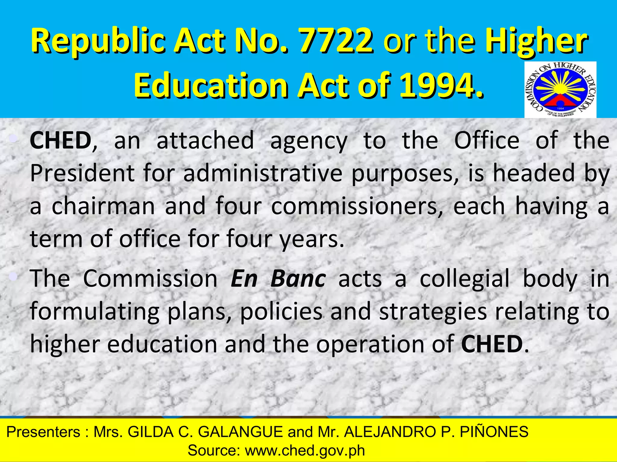 Structures of higher education. The structure of Phil. Educ. System | PPT