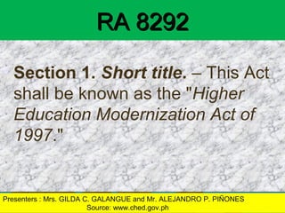 Structures of higher education. The structure of Phil. Educ. System | PPT