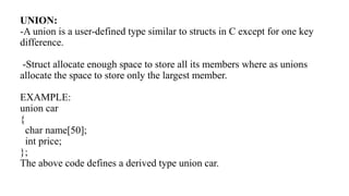 STRUCTURES_UNION.pptx | Programming Languages | Computing