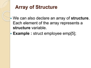 Structures in c language | PPTX | Programming Languages | Computing