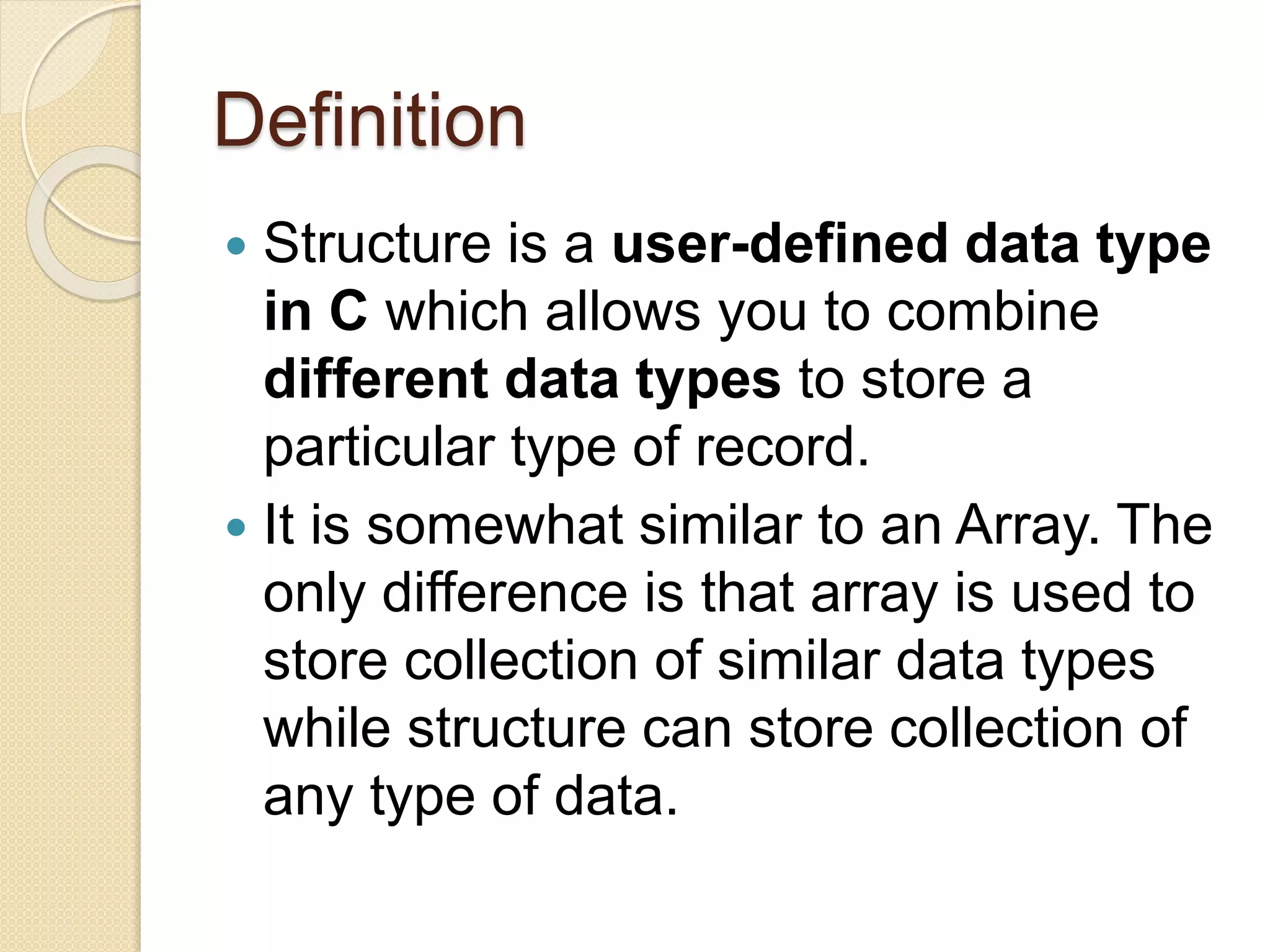 Structures in c language | PPT