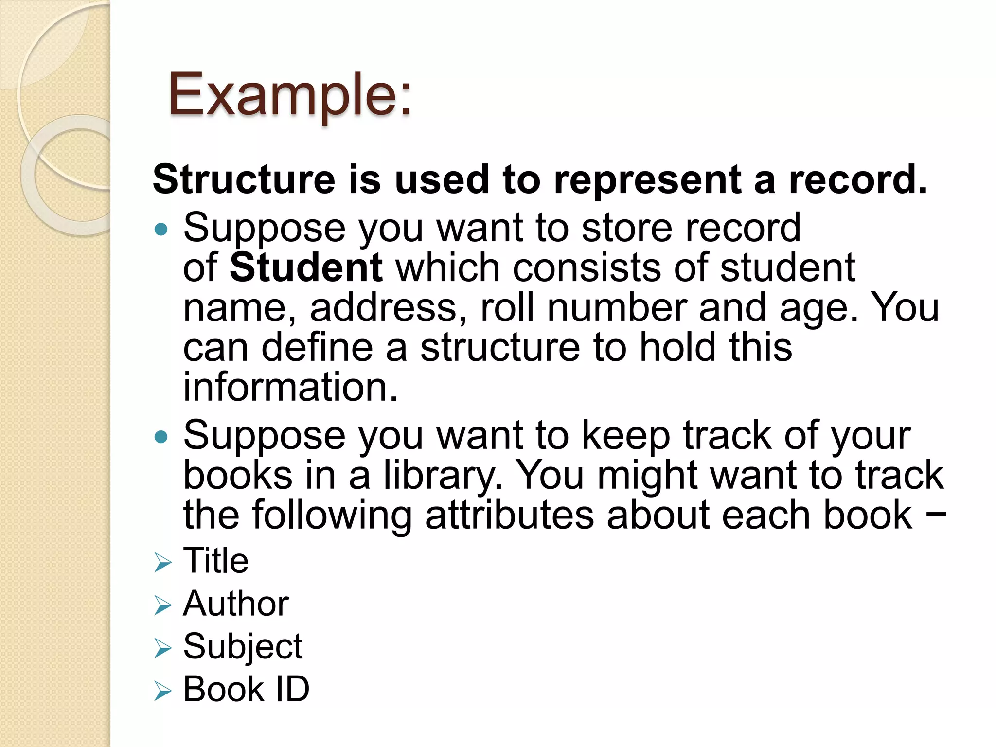 Structures in c language | PPTX