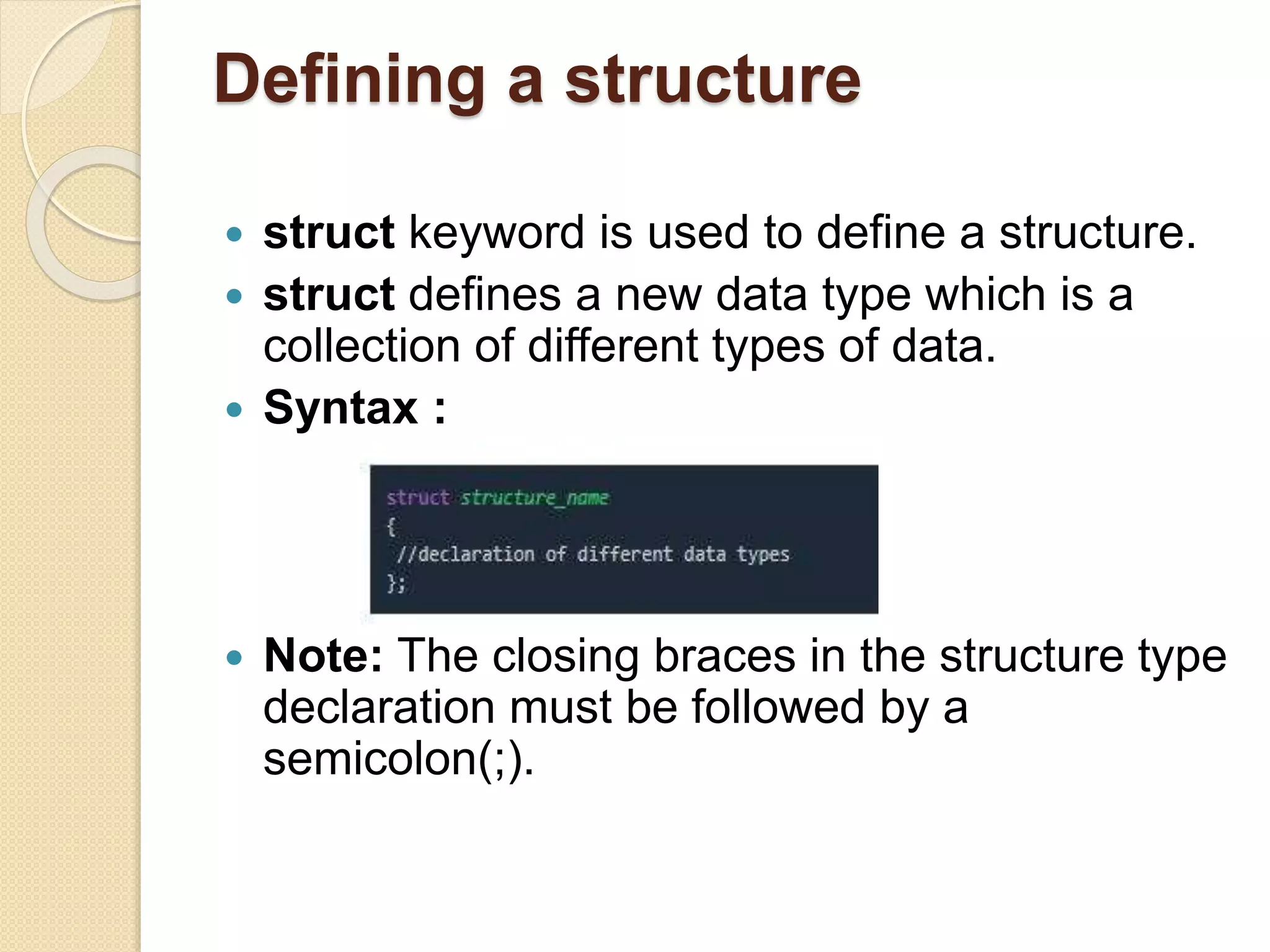 Structures in c language | PPT