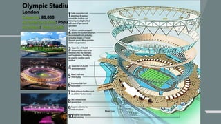 Olympic Stadium
London
Capacity: 80,000
Architecture firm: Populous
Architect: Peter Cook
 